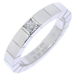 CARTIER Lanieres 1P Diamond Ring K18 white gold/diamond #4.5(US Size) 5.9g...